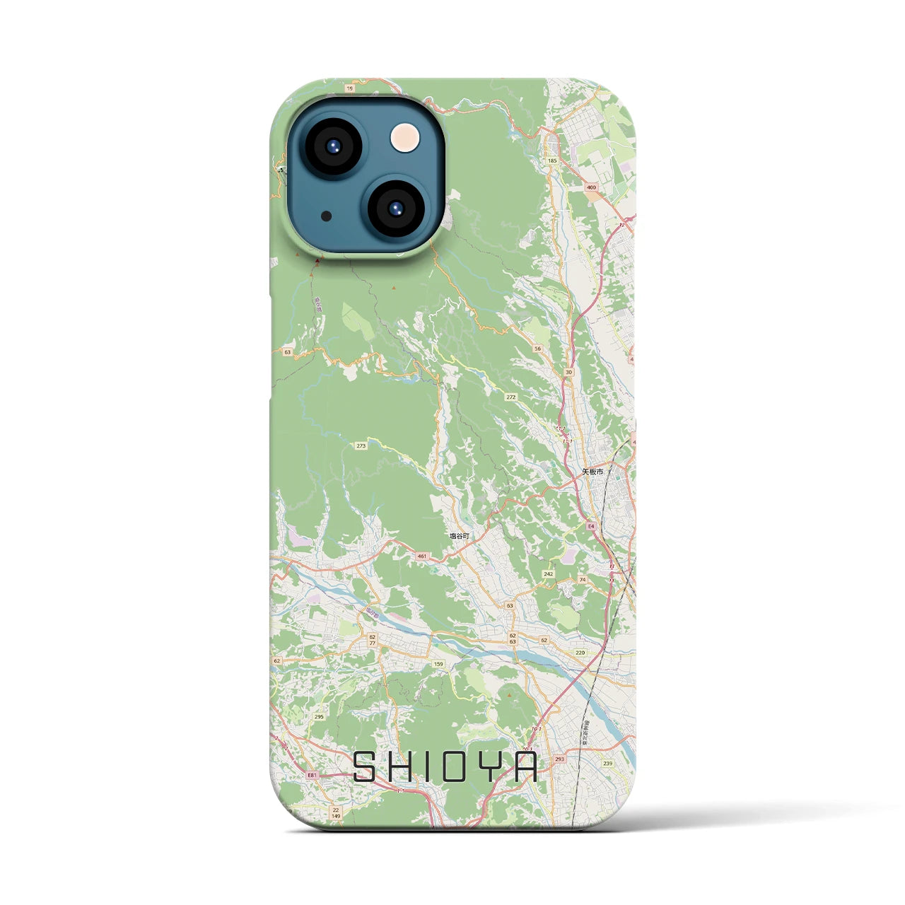 【塩谷（栃木県）】地図柄iPhoneケース（バックカバータイプ）