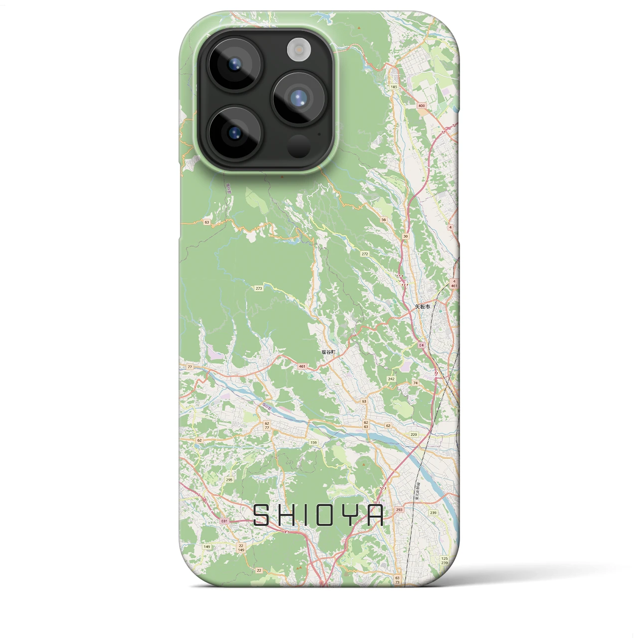 【塩谷（栃木県）】地図柄iPhoneケース（バックカバータイプ）