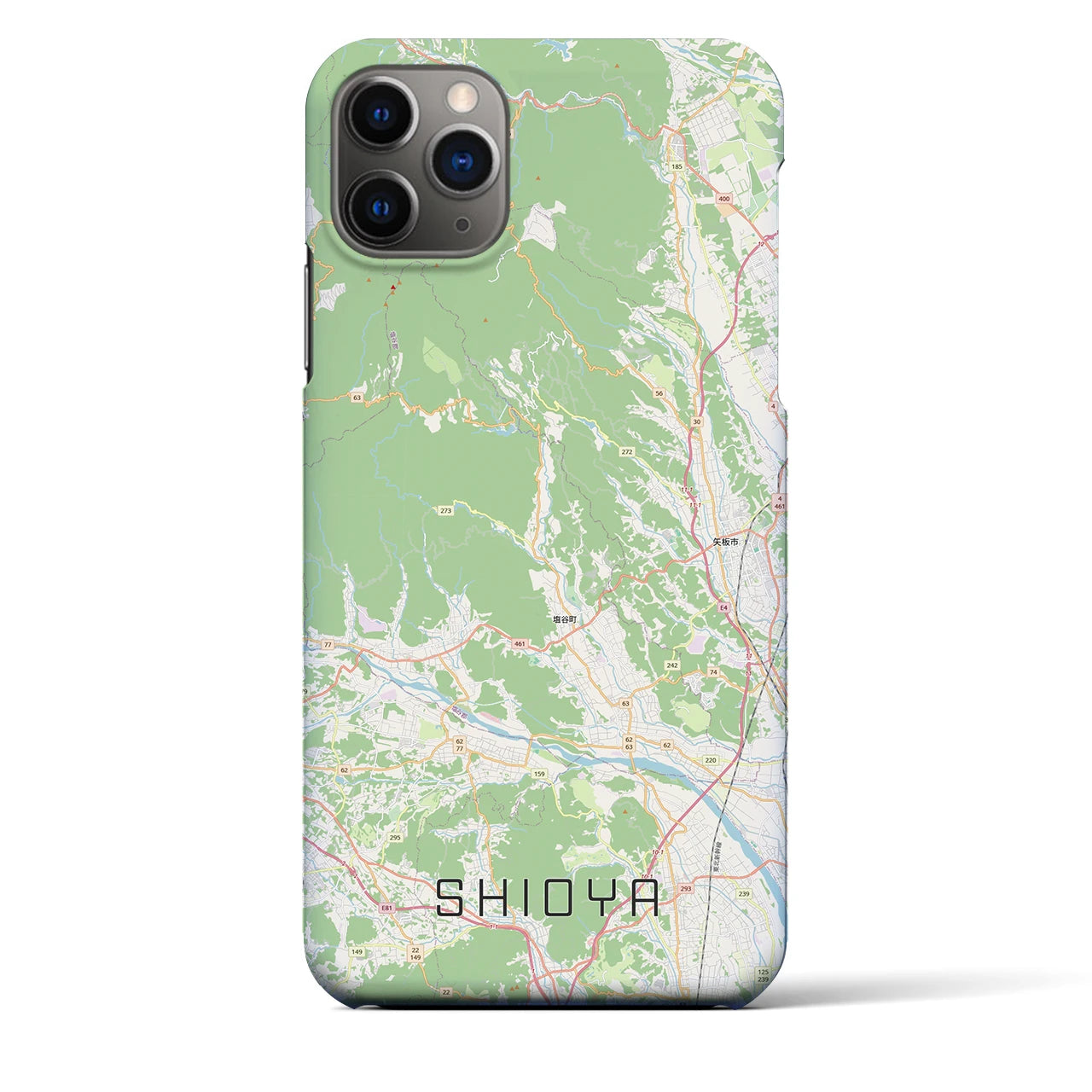 【塩谷（栃木県）】地図柄iPhoneケース（バックカバータイプ）