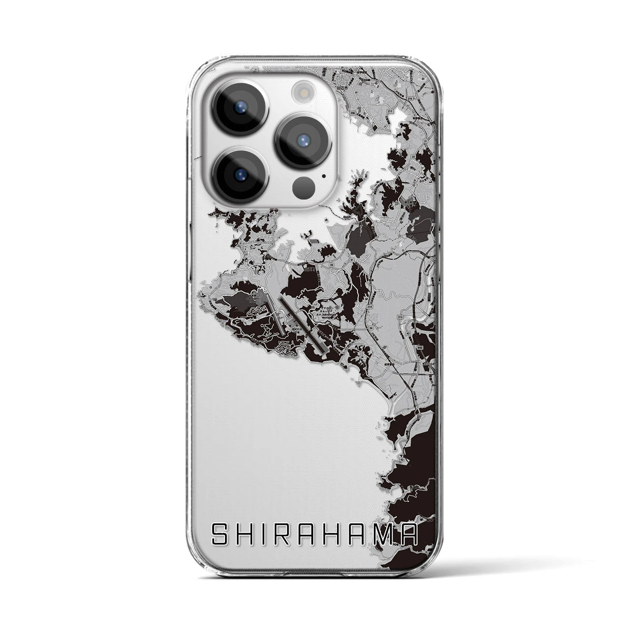 【白浜（和歌山県）】地図柄iPhoneケース（クリアタイプ）