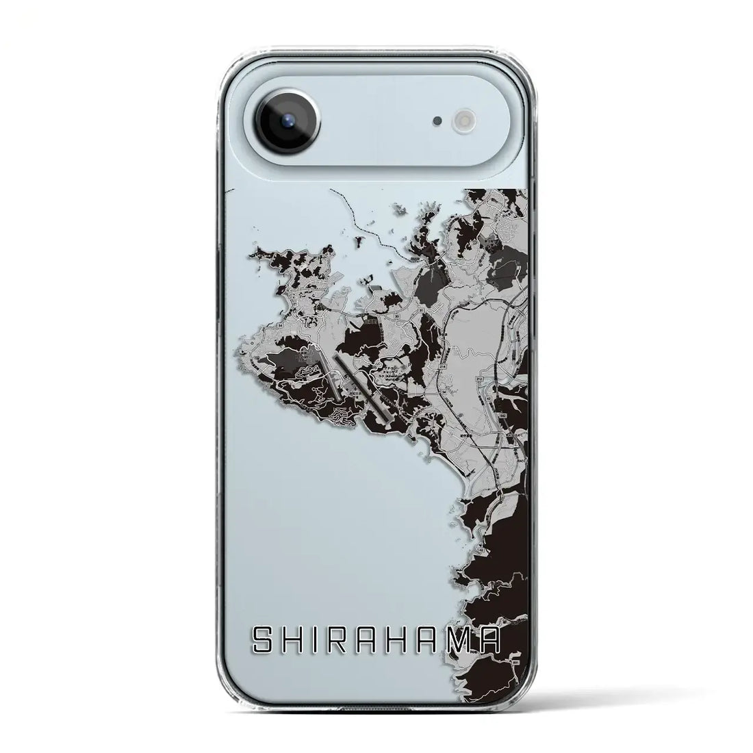 【白浜(和歌山県)】地図柄iPhoneケース(クリアタイプ)モノトーン・iPhone 17 Pro Max 用