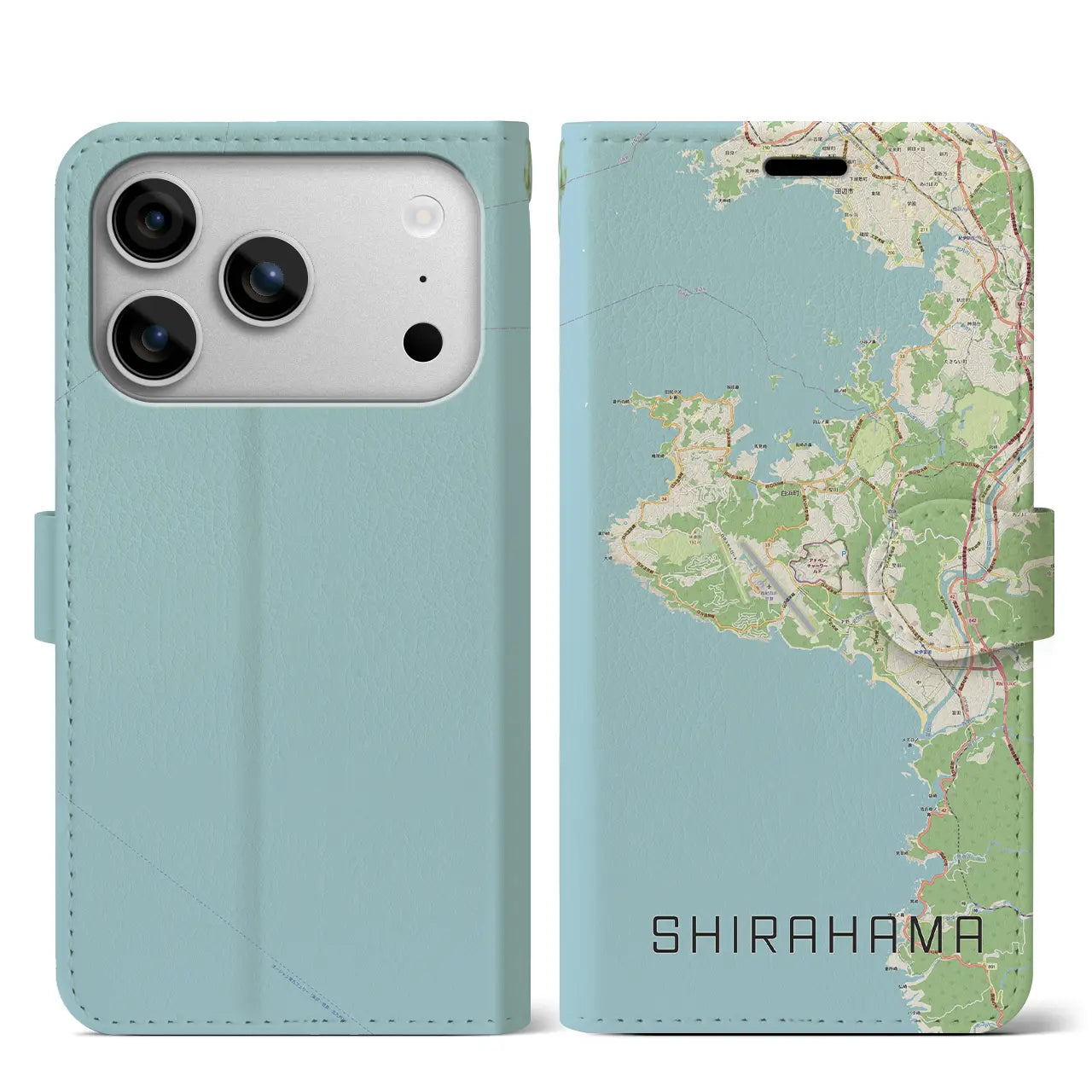 【白浜（和歌山県）】地図柄iPhoneケース（手帳タイプ）