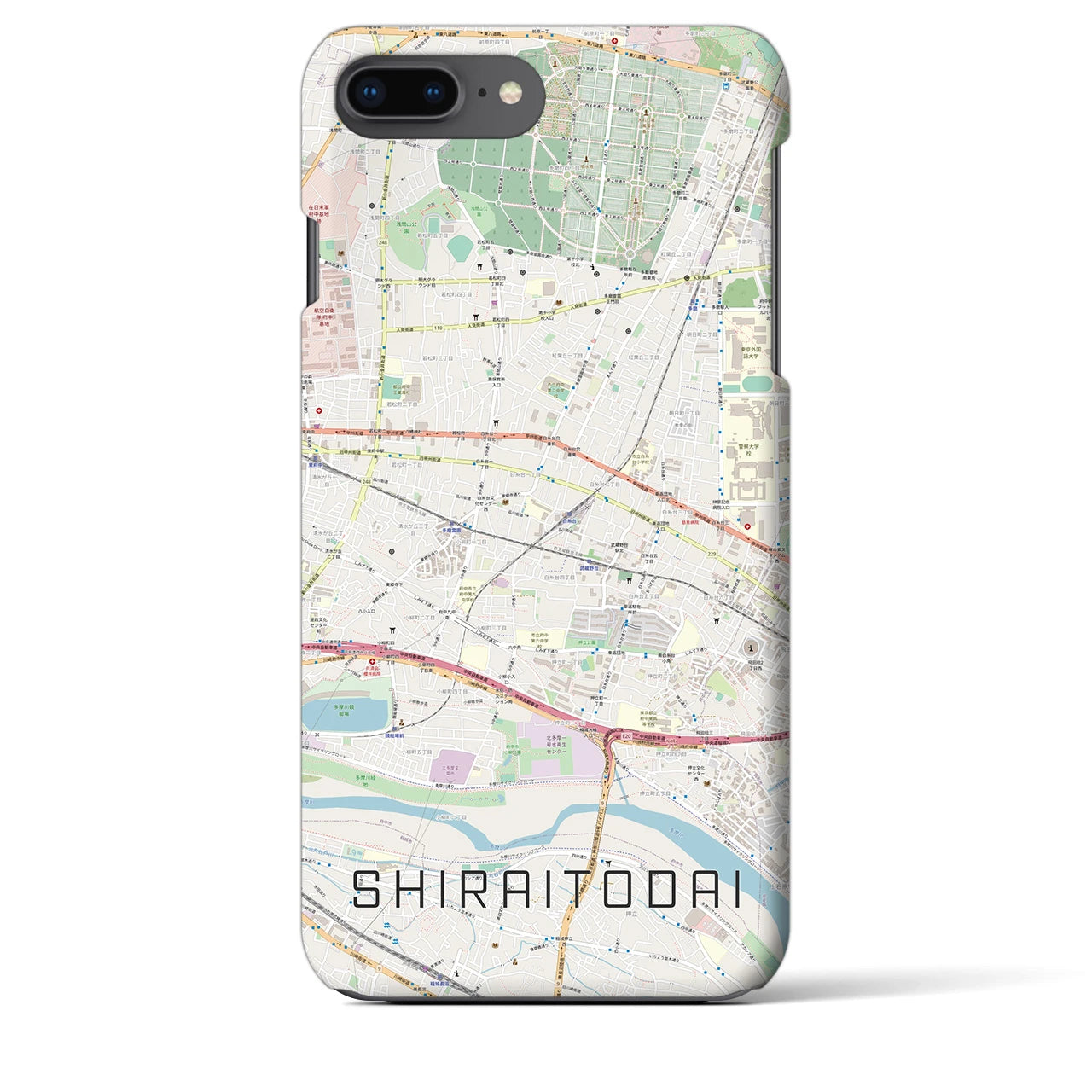 【白糸台（東京都）】地図柄iPhoneケース（バックカバータイプ）