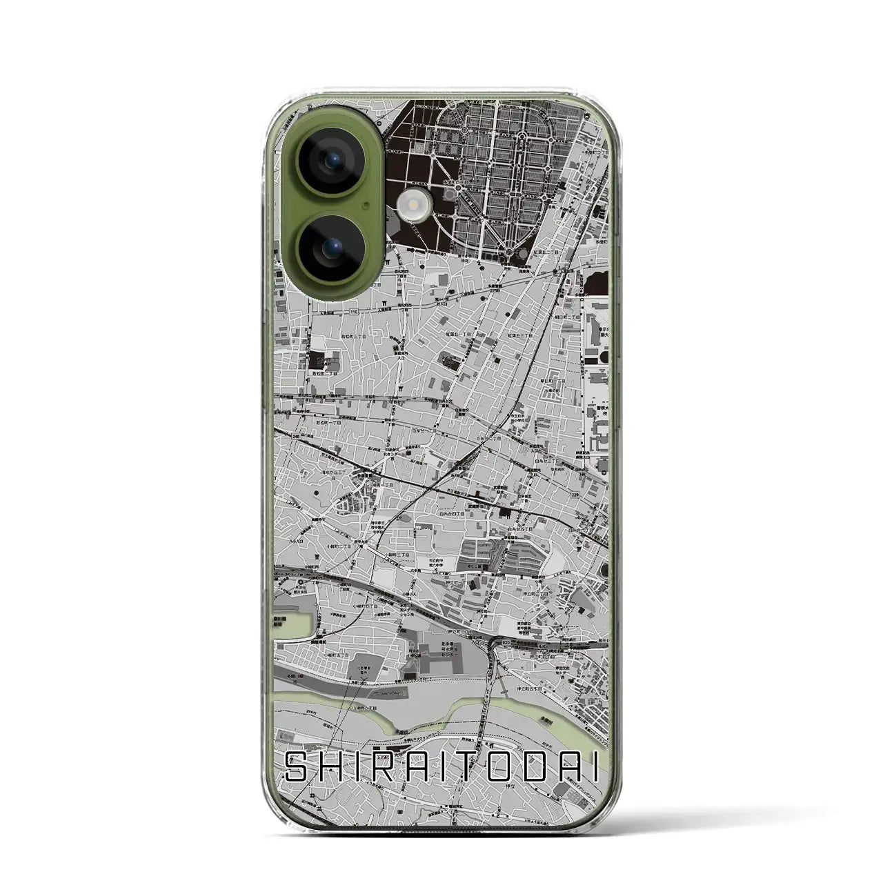 【白糸台（東京都）】地図柄iPhoneケース（クリアタイプ）