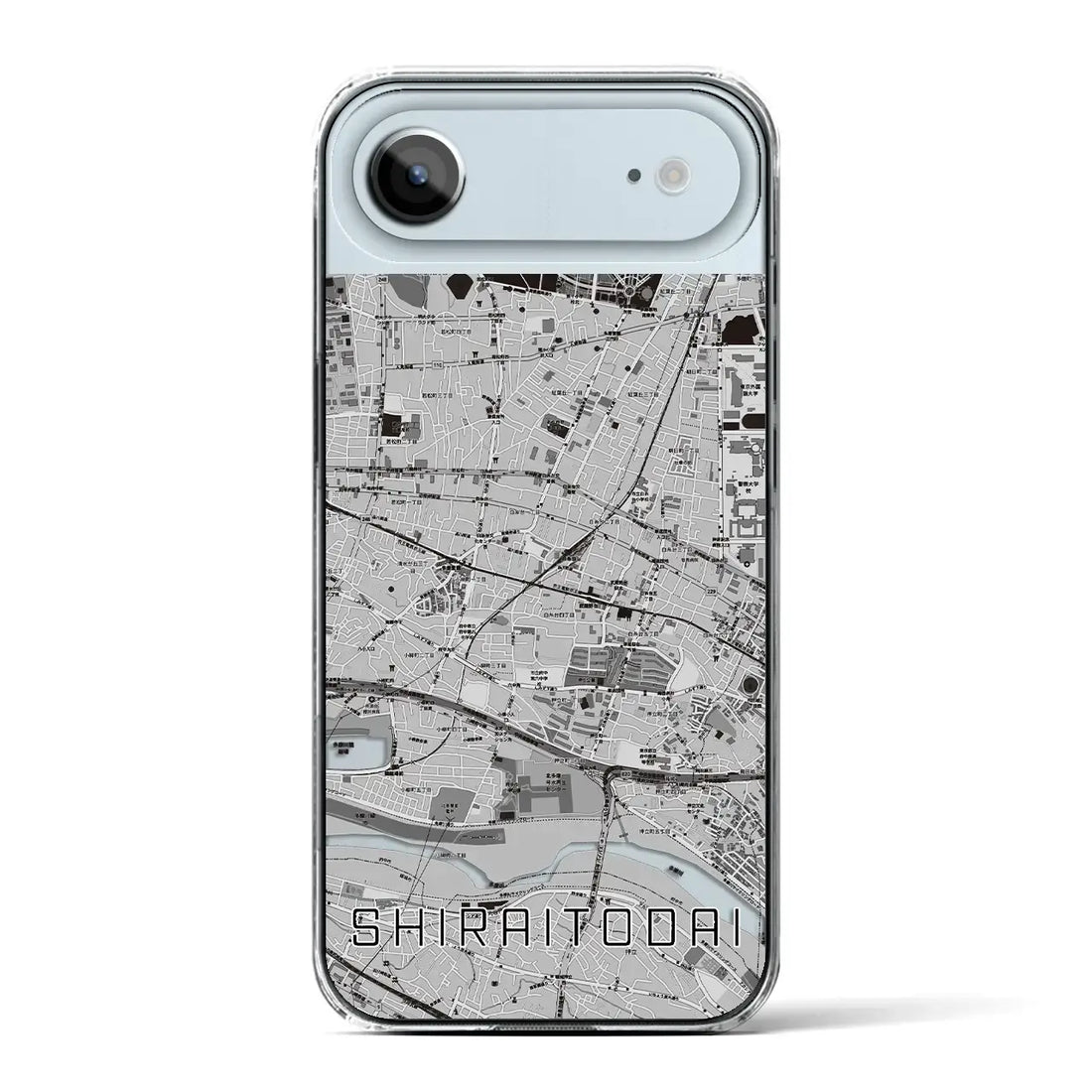 【白糸台（東京都）】地図柄iPhoneケース（クリアタイプ）モノトーン・iPhone 17 Pro Max 用