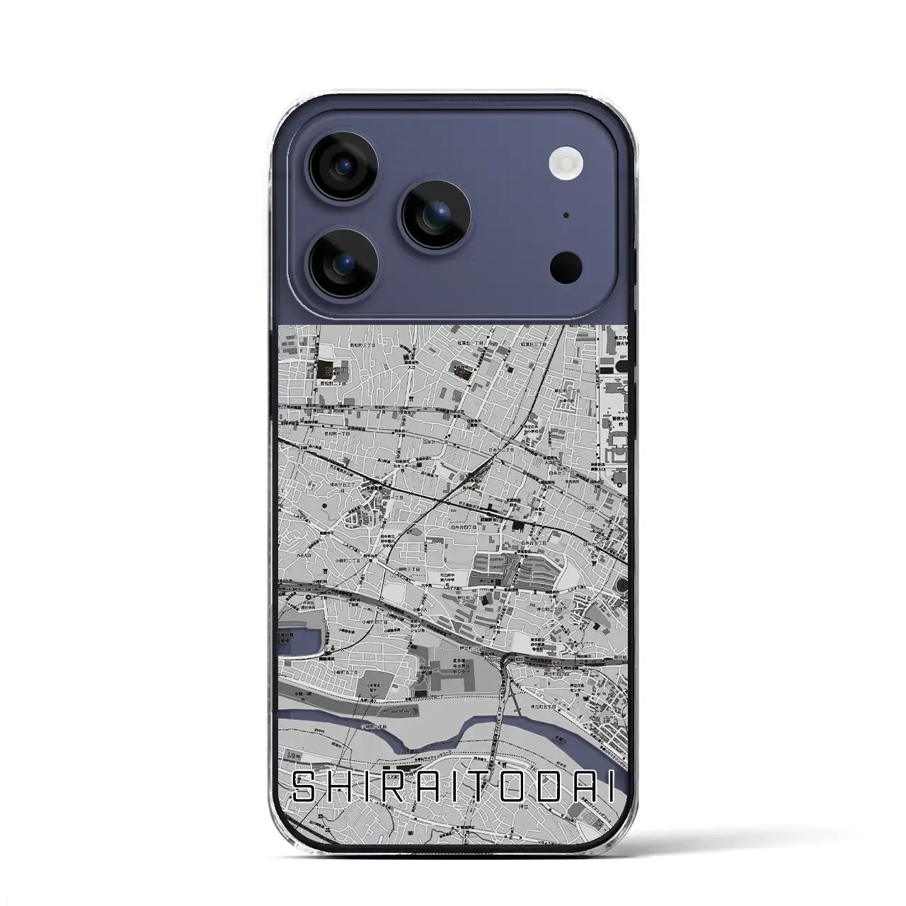 【白糸台（東京都）】地図柄iPhoneケース（クリアタイプ）