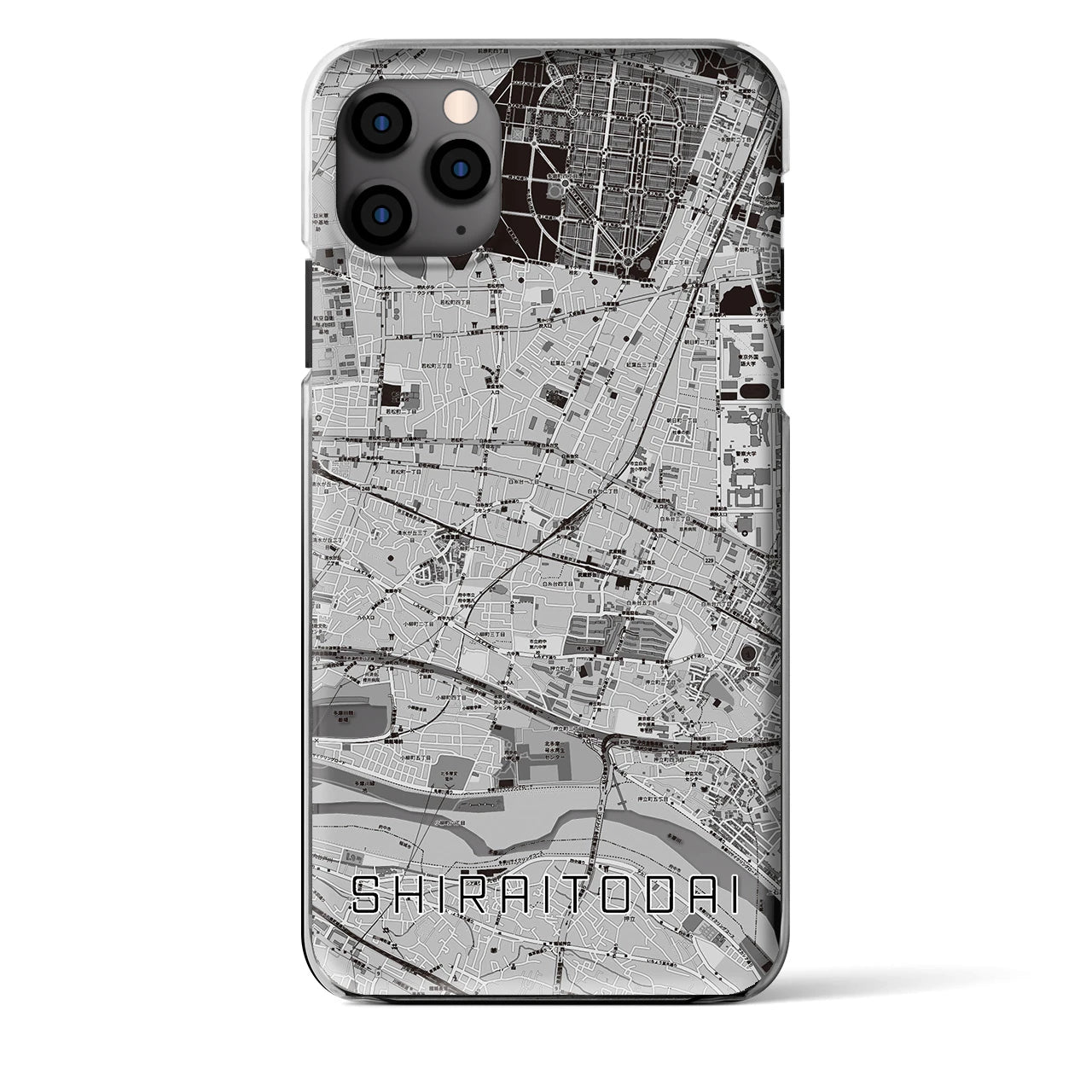 【白糸台（東京都）】地図柄iPhoneケース（クリアタイプ）
