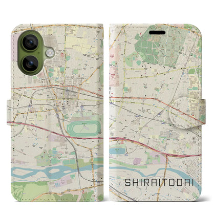 【白糸台（東京都）】地図柄iPhoneケース（手帳タイプ）