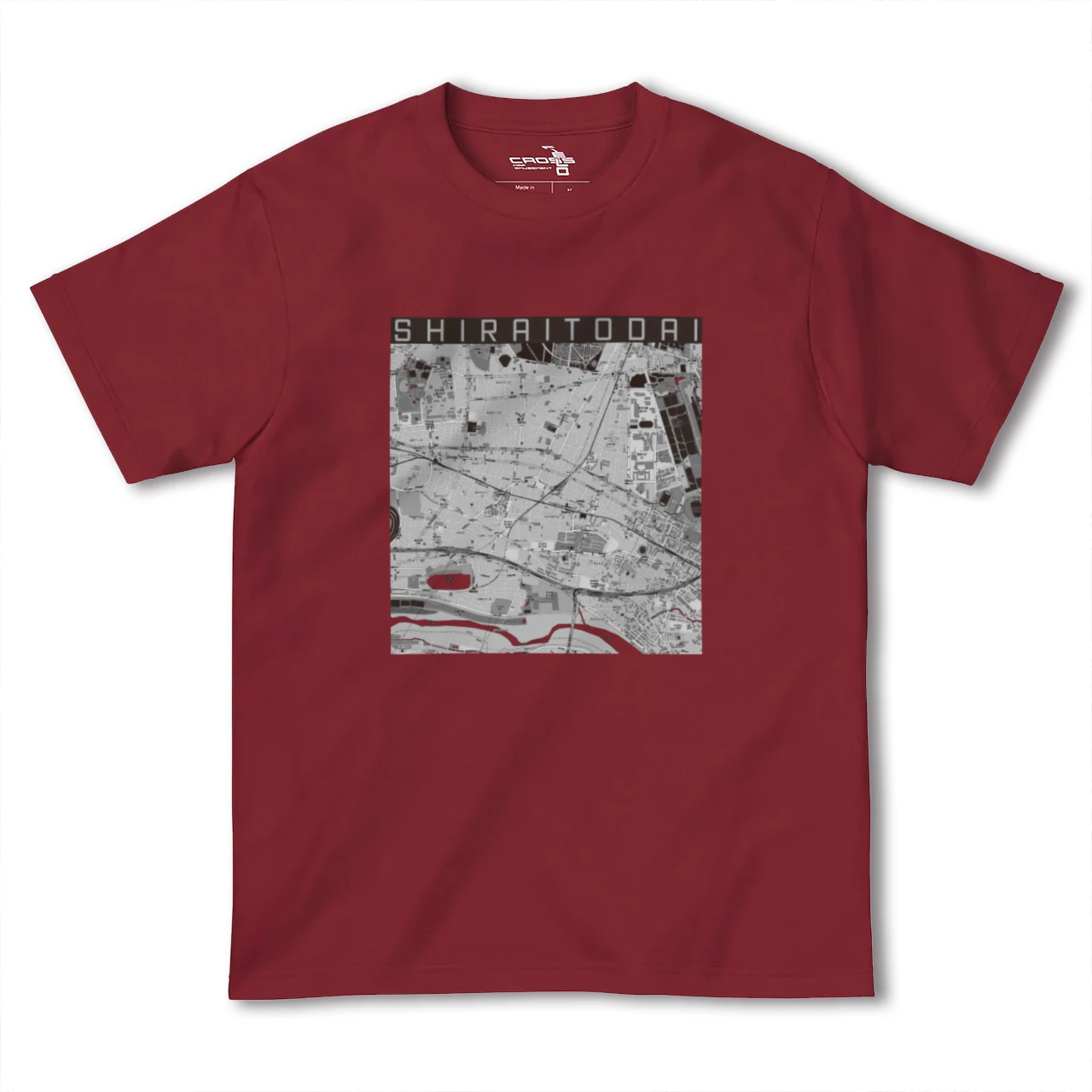 【白糸台（東京都）】地図柄ヘビーウェイトTシャツ