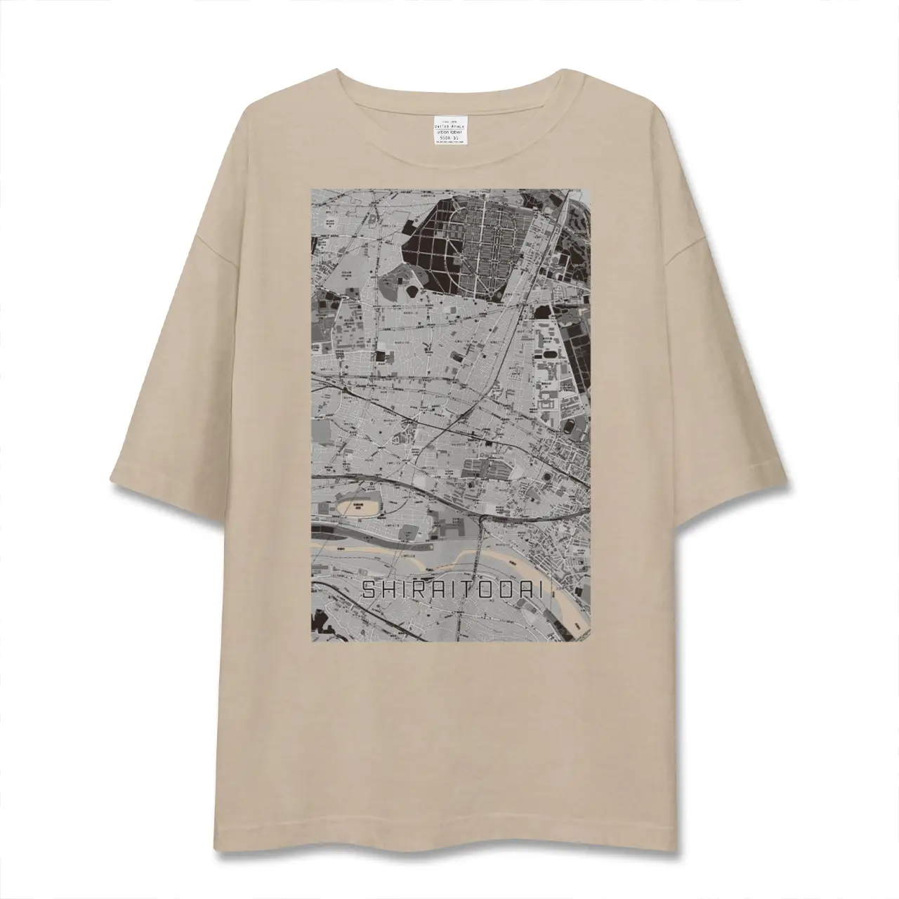 【白糸台（東京都）】地図柄ビッグシルエットTシャツ