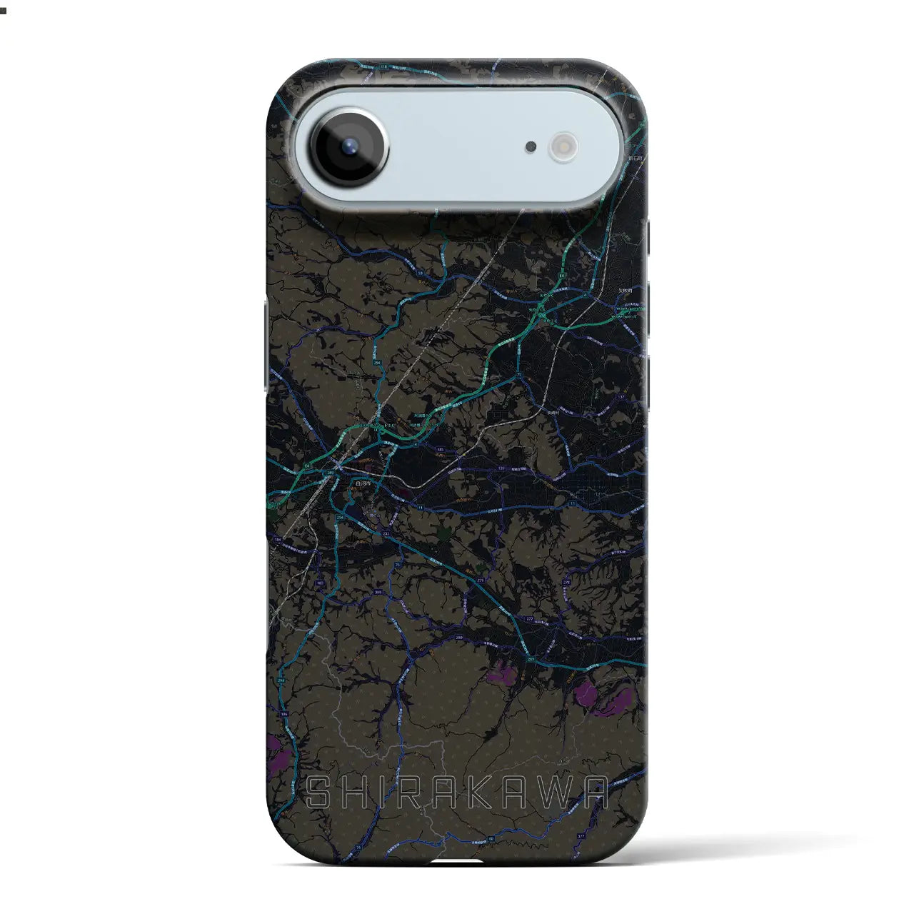 【白河（福島県）】地図柄iPhoneケース（バックカバータイプ）