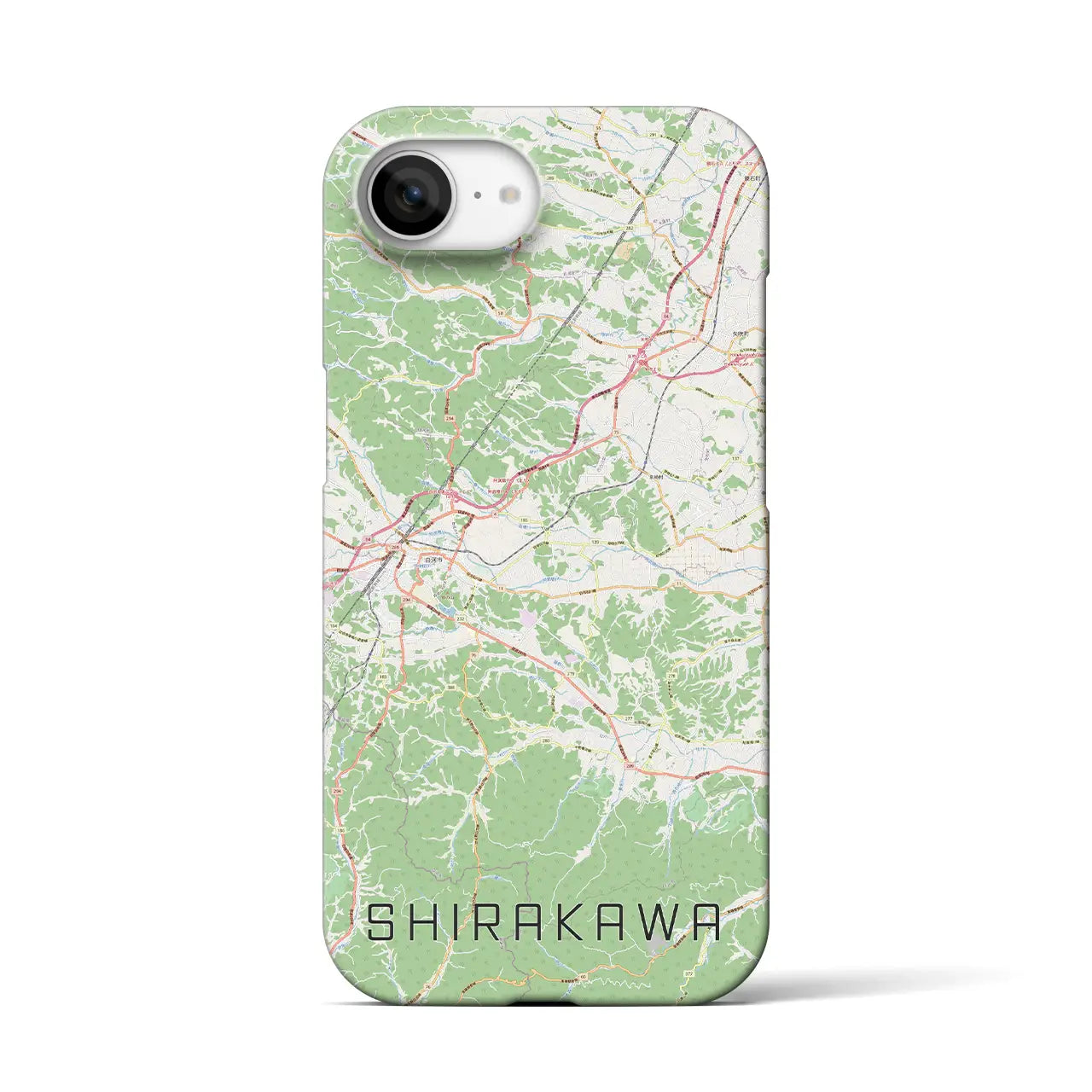 【白河（福島県）】地図柄iPhoneケース（バックカバータイプ）