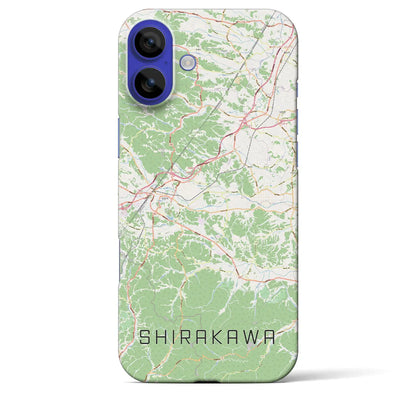 【白河（福島県）】地図柄iPhoneケース（バックカバータイプ）ナチュラル・iPhone 16 Pro Max 用