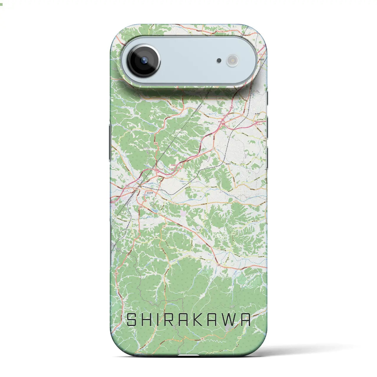 【白河（福島県）】地図柄iPhoneケース（バックカバータイプ）