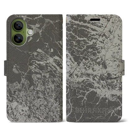 【白河（福島県）】地図柄iPhoneケース（手帳タイプ）