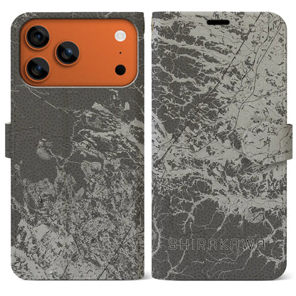 【白河（福島県）】地図柄iPhoneケース（手帳タイプ）