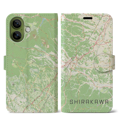 【白河（福島県）】地図柄iPhoneケース（手帳タイプ）