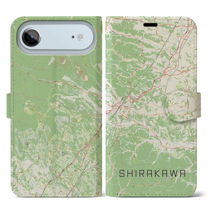【白河（福島県）】地図柄iPhoneケース（手帳タイプ）