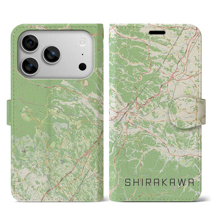 【白河（福島県）】地図柄iPhoneケース（手帳タイプ）