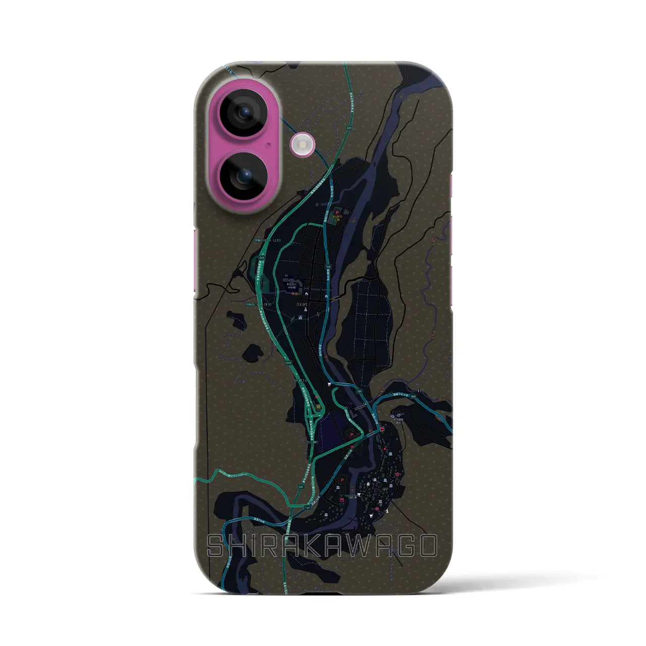 【白川郷（岐阜県）】地図柄iPhoneケース（バックカバータイプ）