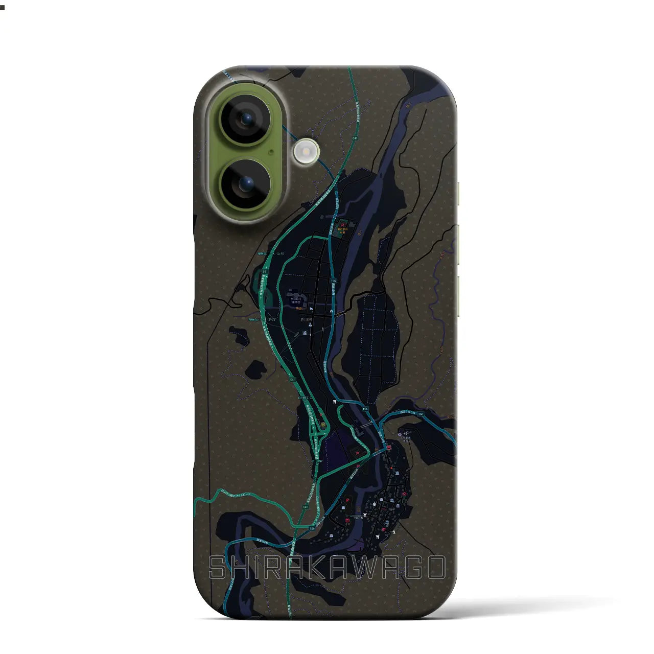 【白川郷（岐阜県）】地図柄iPhoneケース（バックカバータイプ）