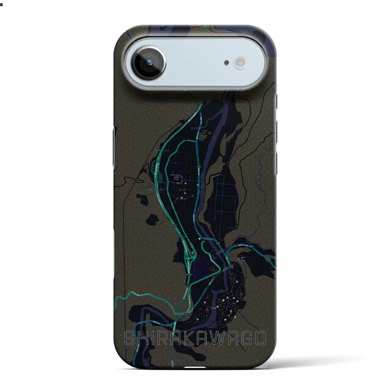 【白川郷（岐阜県）】地図柄iPhoneケース（バックカバータイプ）