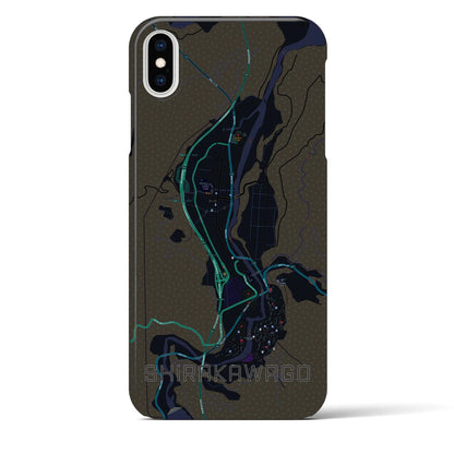 【白川郷（岐阜県）】地図柄iPhoneケース（バックカバータイプ）