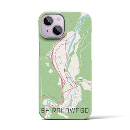 【白川郷（岐阜県）】地図柄iPhoneケース（バックカバータイプ）