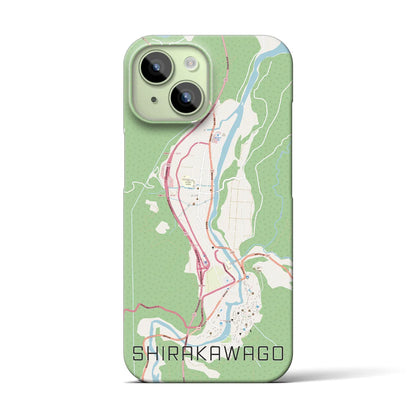 【白川郷（岐阜県）】地図柄iPhoneケース（バックカバータイプ）