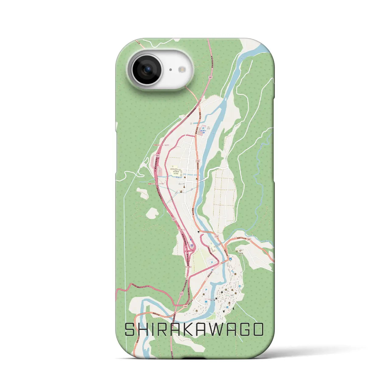 【白川郷（岐阜県）】地図柄iPhoneケース（バックカバータイプ）