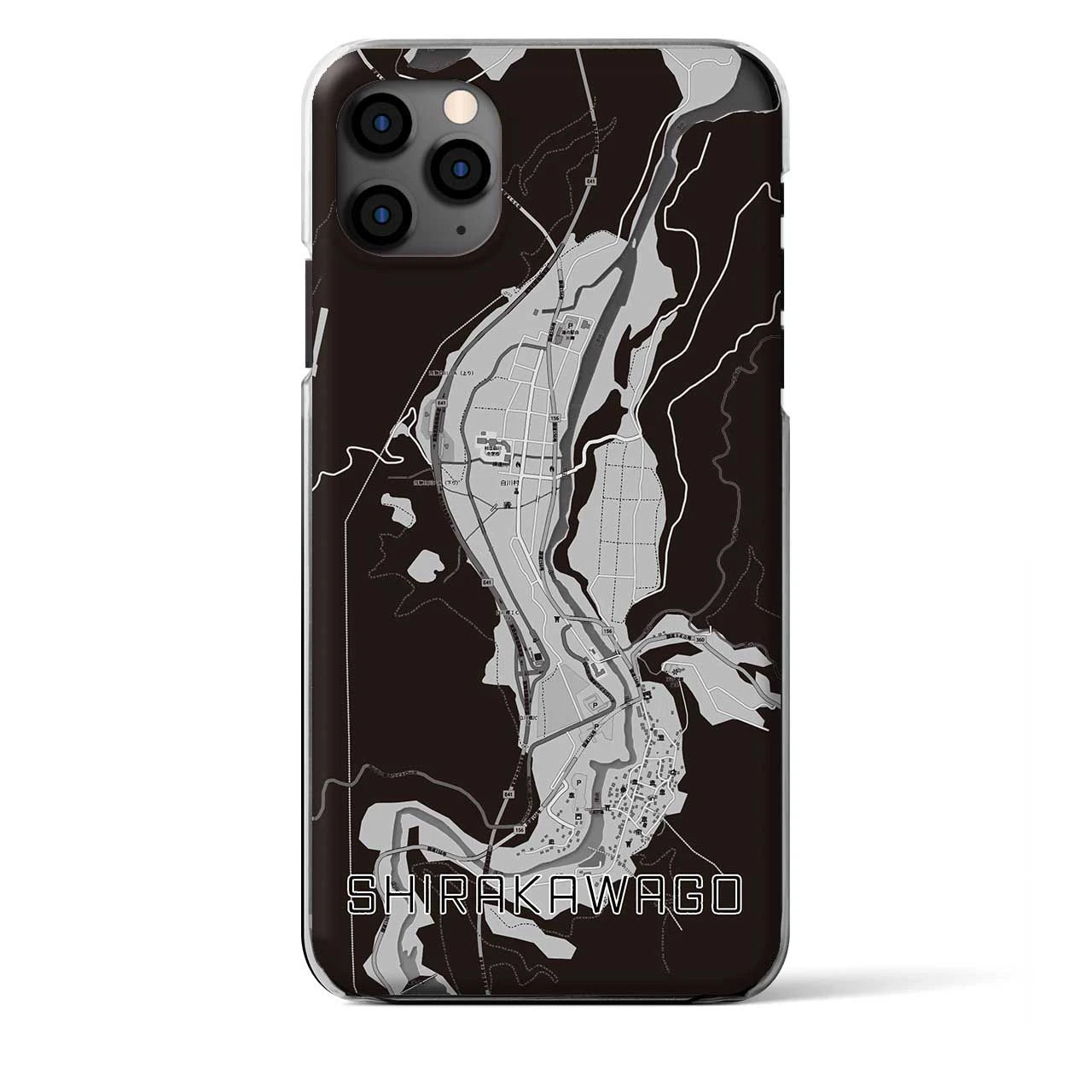 【白川郷（岐阜県）】地図柄iPhoneケース（クリアタイプ）