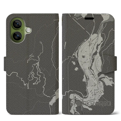 【白川郷（岐阜県）】地図柄iPhoneケース（手帳タイプ）