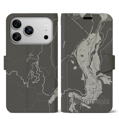 【白川郷（岐阜県）】地図柄iPhoneケース（手帳タイプ）