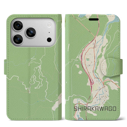 【白川郷（岐阜県）】地図柄iPhoneケース（手帳タイプ）