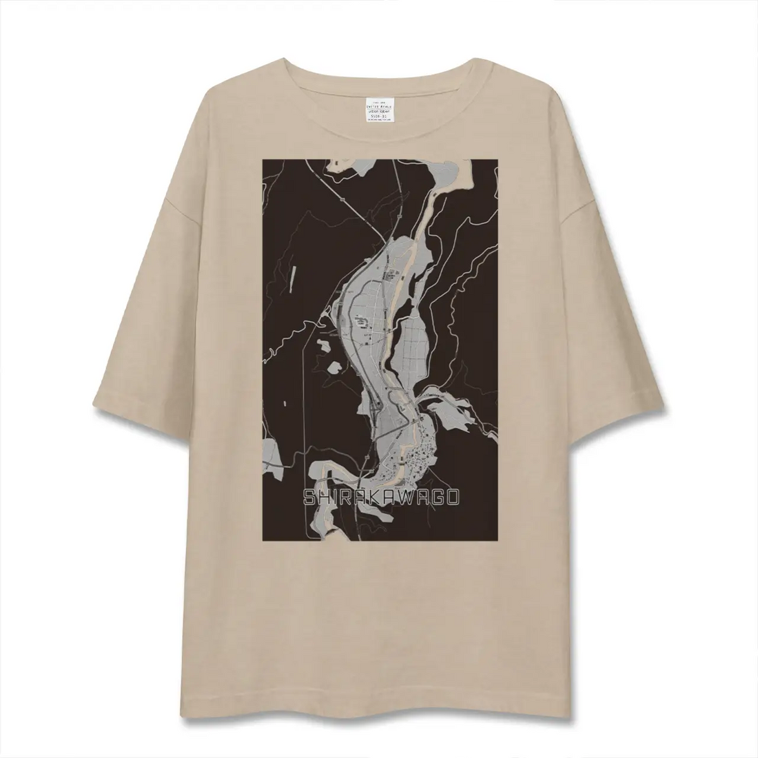 【白川郷（岐阜県）】地図柄ビッグシルエットTシャツ