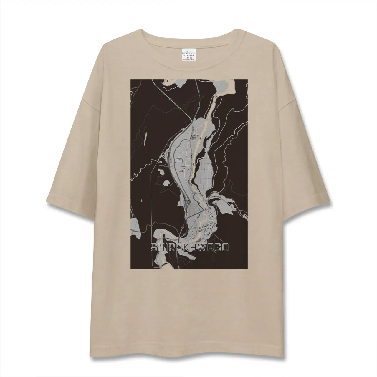 【白川郷（岐阜県）】地図柄ビッグシルエットTシャツ