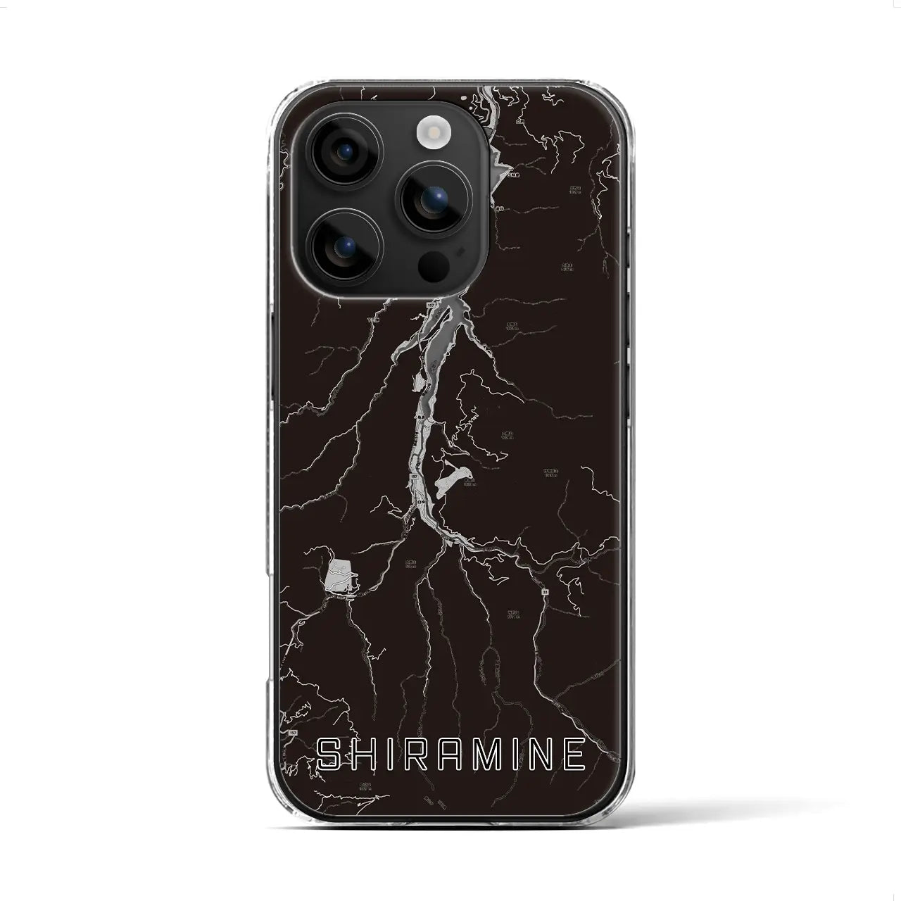 【白峰（石川県）】地図柄iPhoneケース（クリアタイプ）