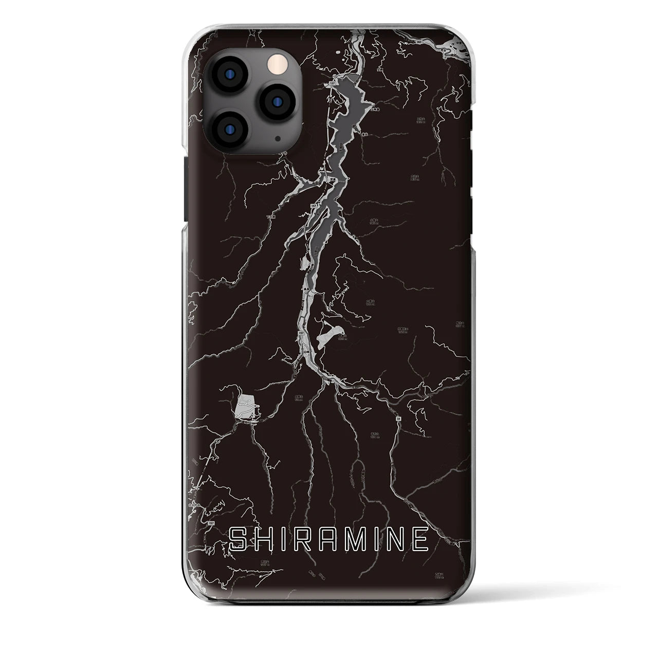 【白峰（石川県）】地図柄iPhoneケース（クリアタイプ）