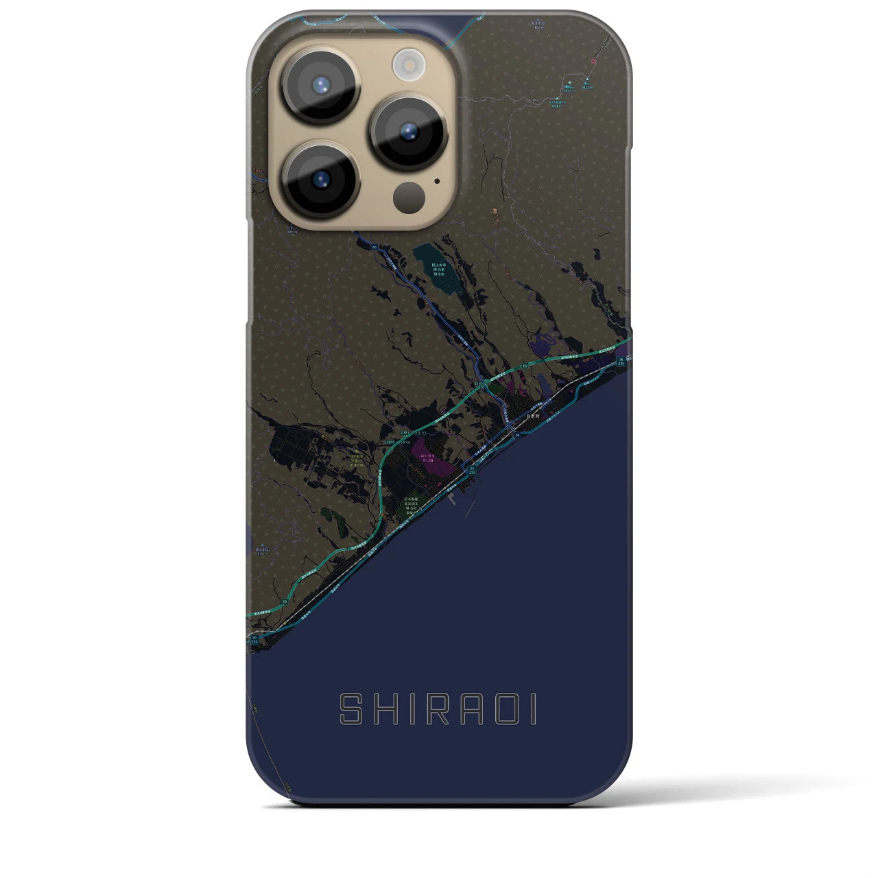 【白老（北海道）】地図柄iPhoneケース（バックカバータイプ）