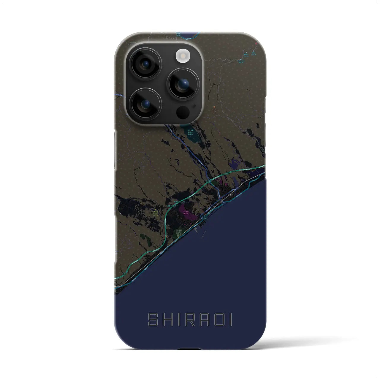 【白老（北海道）】地図柄iPhoneケース（バックカバータイプ）