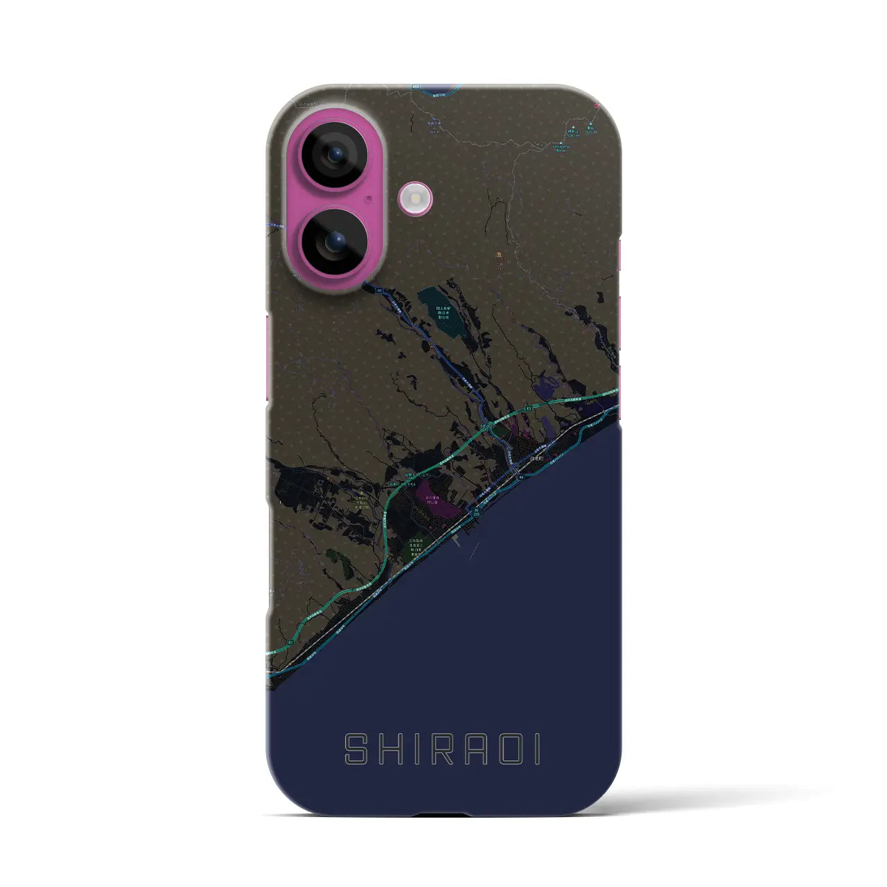 【白老（北海道）】地図柄iPhoneケース（バックカバータイプ）