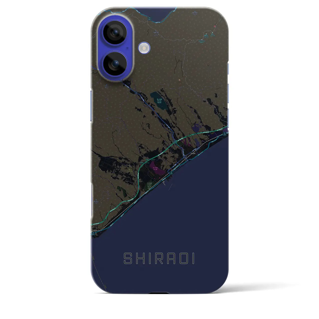 【白老（北海道）】地図柄iPhoneケース（バックカバータイプ）