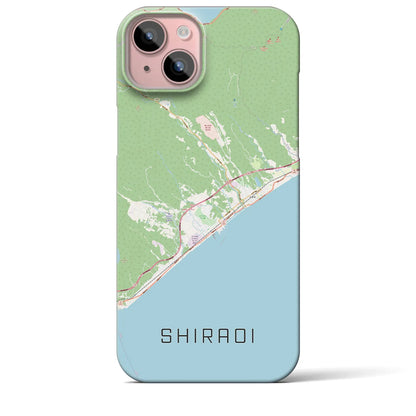 【白老（北海道）】地図柄iPhoneケース（バックカバータイプ）