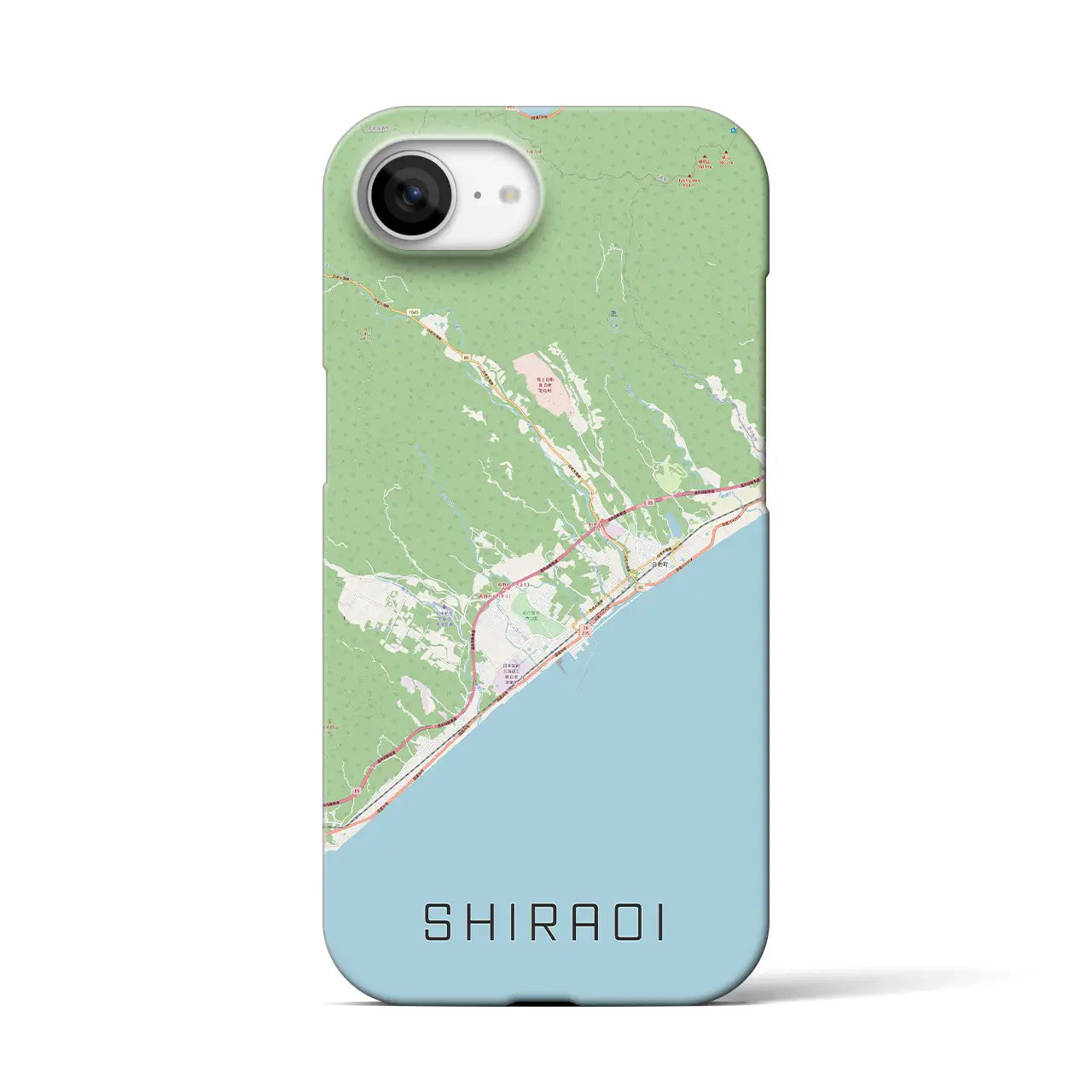 【白老（北海道）】地図柄iPhoneケース（バックカバータイプ）