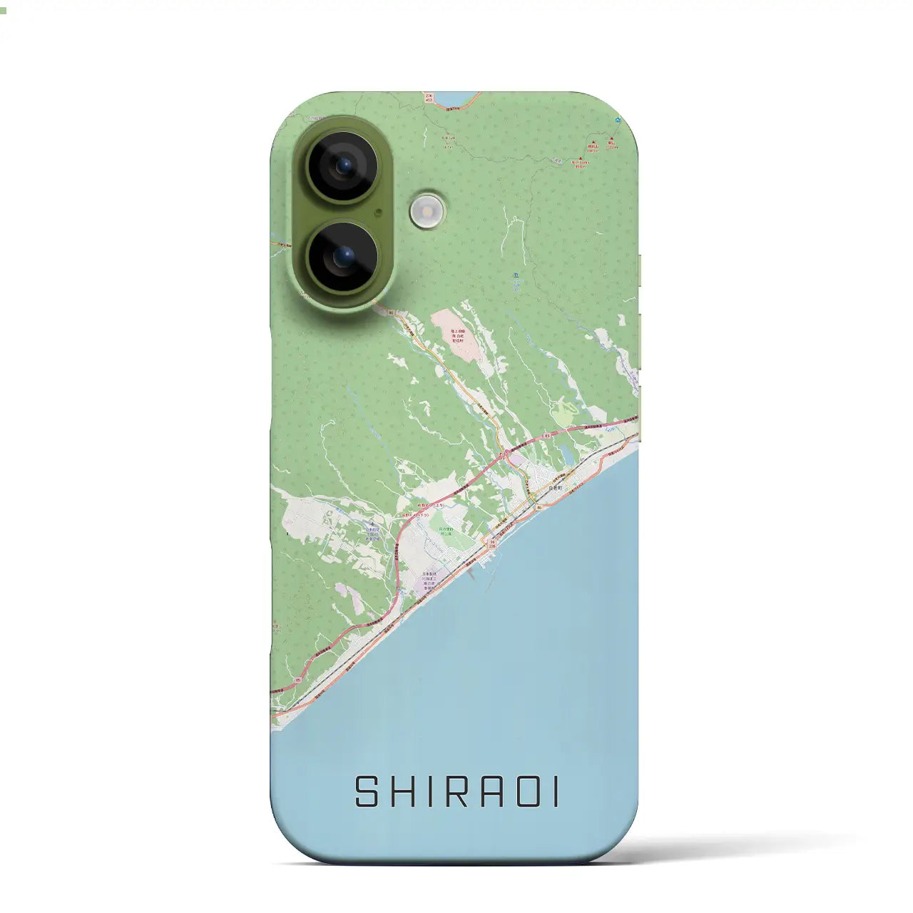 【白老（北海道）】地図柄iPhoneケース（バックカバータイプ）