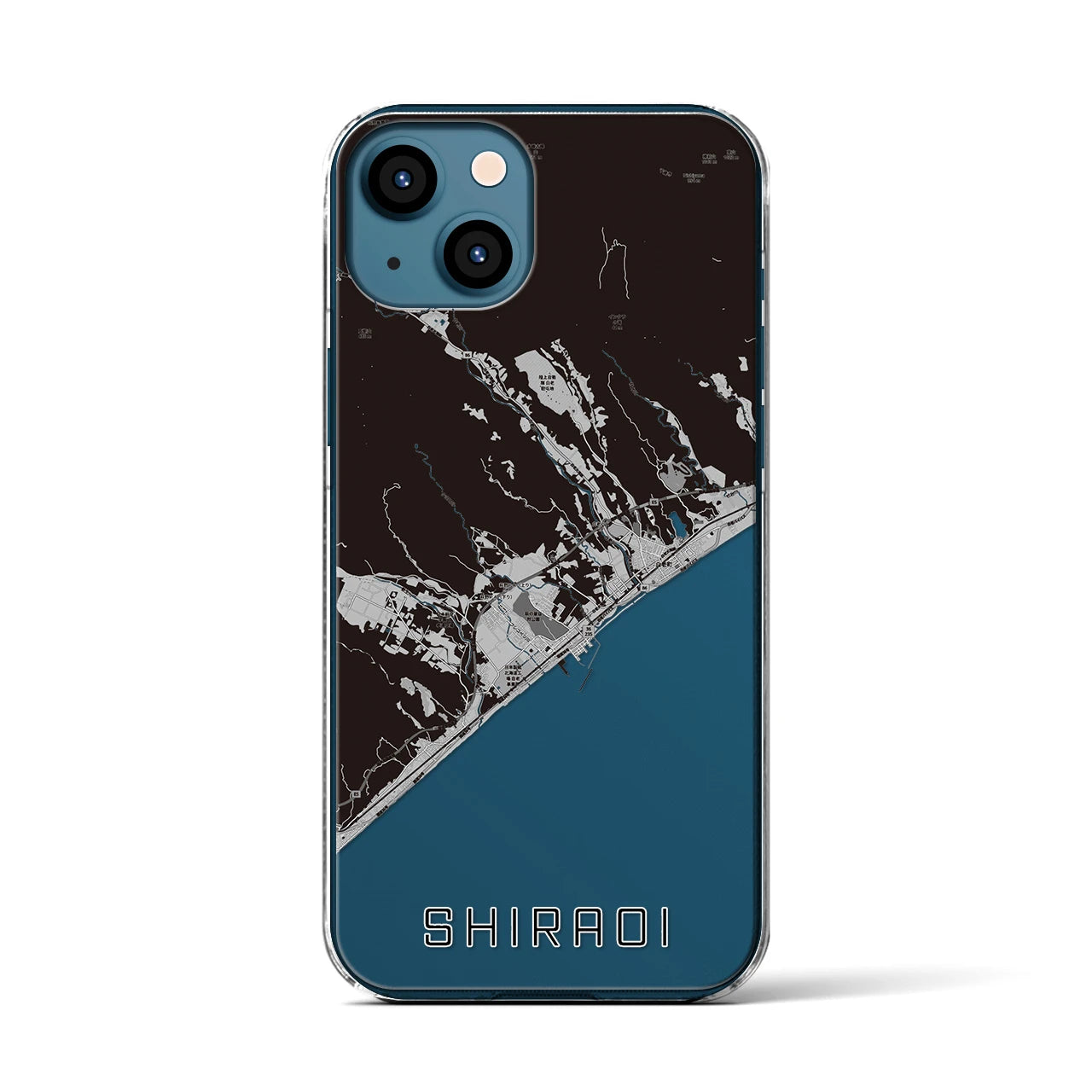 【白老（北海道）】地図柄iPhoneケース（クリアタイプ）