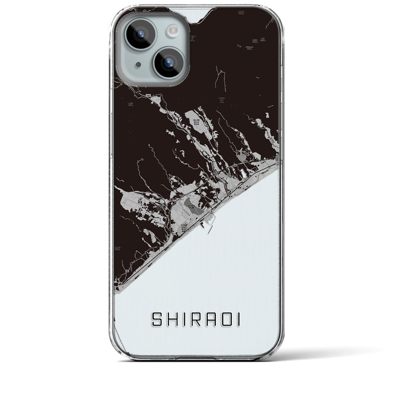 【白老（北海道）】地図柄iPhoneケース（クリアタイプ）