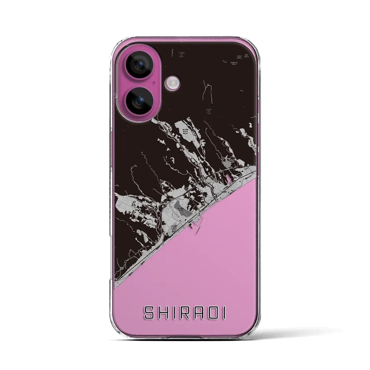 【白老（北海道）】地図柄iPhoneケース（クリアタイプ）