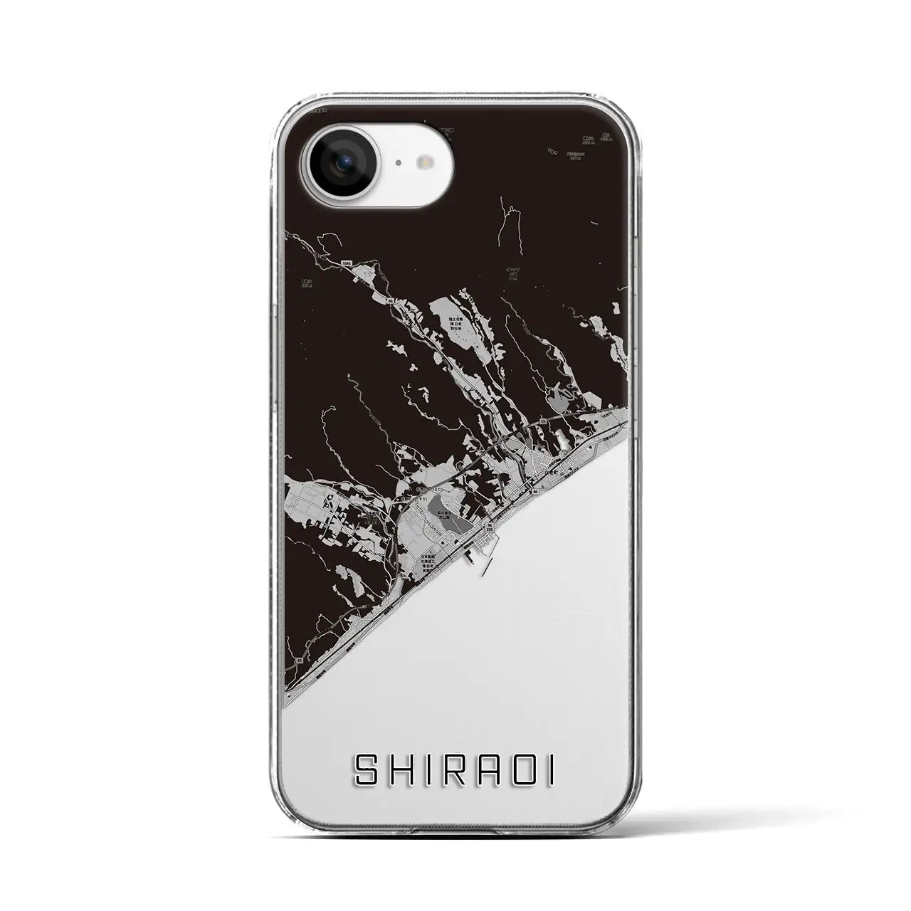 【白老（北海道）】地図柄iPhoneケース（クリアタイプ）