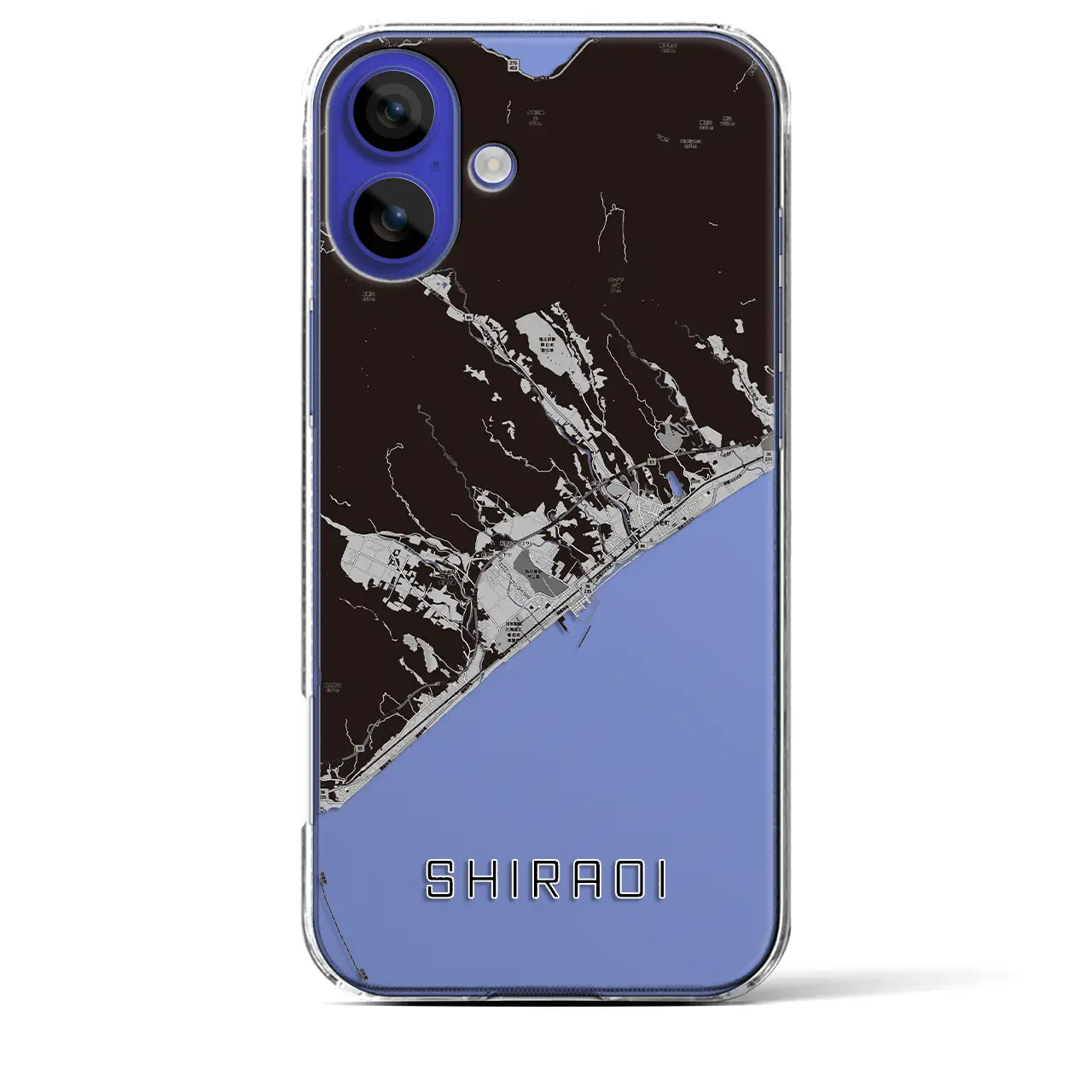 【白老（北海道）】地図柄iPhoneケース（クリアタイプ）